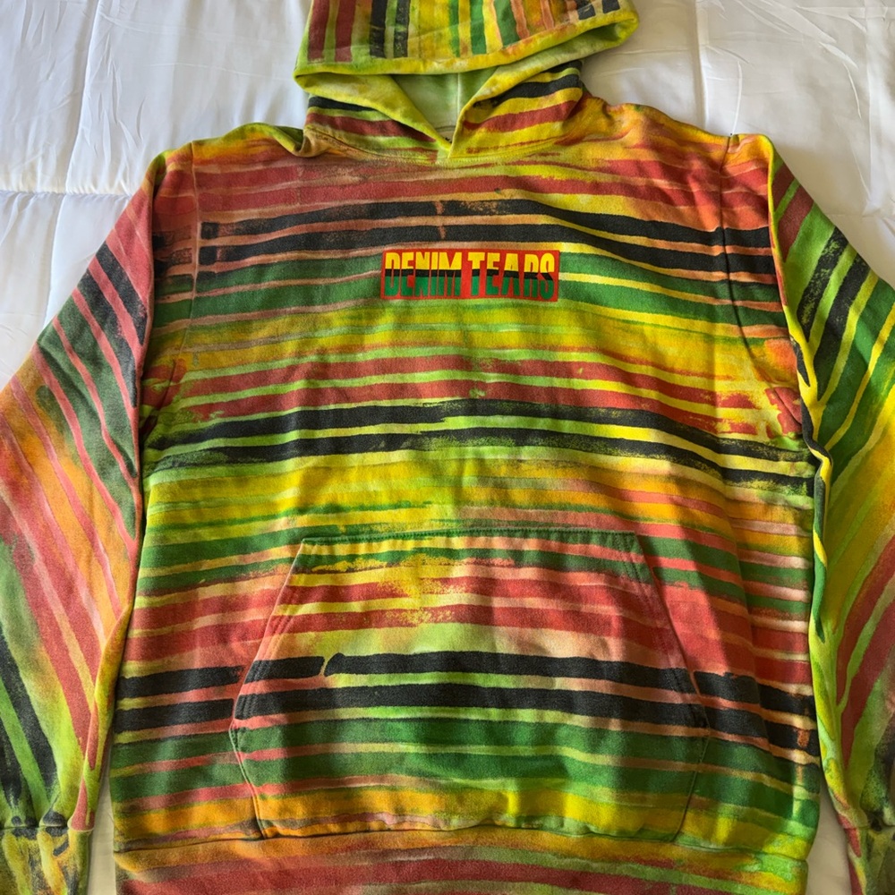 Men's Denim Tears Rare Striped Hoodie - Yellow/Green/Red